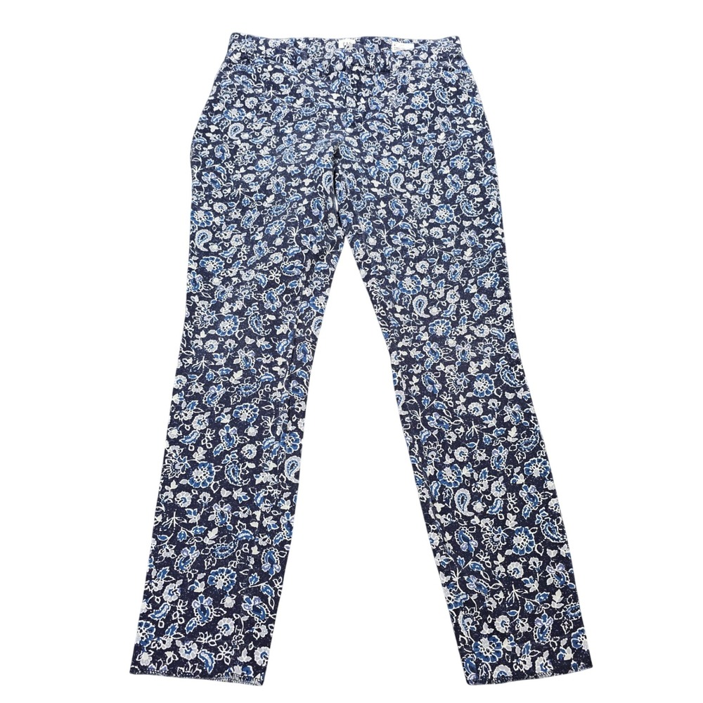Gap Signature Skinny Ankle Pants‎ Women's Size 6 Blue White Floral Paisley